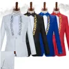 秋のスリム印刷された結婚式の男性のスーツのジャケットセット結婚の高品質ステージパフォーマンスホストフォーマル黒人男性ブレザー220409
