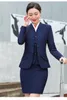 Professionnel deux pièces robe femmes Blazer jupe costume haute vitesse ferroviaire hôtesse de l'air étudiant Fitness Performance uniforme Occupation salopette