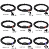 12 Constellation Bracelets Calças Casal Bangles Homens 8mm Onyx Agat Pedra Grânulos Cancro Virgem Mulheres Boa sorte Pulseira Jóias