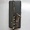 Noir nickel or mat A-992 type Eb saxophone alto professionnel mise à niveau couleur abalone touches instrument de sax alto profondément sculpté