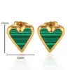 Stud naturel noir/blanc/vert coquille amour coeur boucles d'oreilles pour femme filles fiançailles mariage anniversaire oreille bijoux GiftStud Kirs22