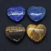 Kolye Kolyeleri 1 PC Kalp Şekleli Yüzük Cabochons Doğal Yarı Değerli Taş Kolyeler Tiger Göz Lapis Lazuli DIY Kolye Yapmak İçin 40mm S