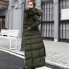 Giacca invernale da donna calda moda cintura con fiocco cappotto con collo in pelliccia abito lungo spesso 220801