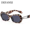 Ретро овальные D-образные карабины солнцезащитные очки женщины мужчины роскошные бренды маленькая рама леопардовые солнце