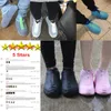 Men White Shoe Covers Zipper Reusable Waterproof Shoes Womens Galoshes Non Slip Overshoes Silicone Rain For 220611
