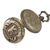 Orologi da tasca Germania Berlino Orologio al quarzo intagliato Collana retrò in bronzo Orologio con ciondolo Orso Quadrante rotondo Fob Regali per uomo Donna Tasca