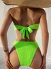 Top bikini carino sexy senza spalline Set per le donne Perizoma Bikini impeccabile Top Costume da bagno sexy Abito da spiaggia Completo da donna Asciugatura rapida Protezione ambientale Senza schienale