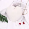 Alla hjärtans dag Gilrs godisfärger en-axelväskor fest favorit söt kärlek hjärtformväska plysch mode härlig väska gåva FY3634