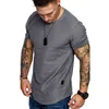 5 Farben Sommer Männer Kurzarm T-Shirt Casual Rundhals Mode elastische Passform Lustige Streetwear Solide T-Shirt Hip Hop Tops SXXL 220704