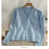 Women's Knits & Tees Versatile Cardigan Femme 2022 Autumn Fashion Bright Silk Sweater Long Sleeve Solid Single Breasted Coat Causal Vitnage