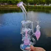 blue hookah bubbler special glass water pipe with complicated production recycler shisha oil rigs cyclone bong