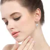 Top vente cubique Zircon Brincos femmes longues 925 argent boucles d'oreilles bijoux Pendientes bijoux de mariage accessoires E224