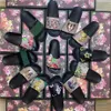Sandals Shoes Designers Slippers Slide Lady Sandal Slipper Pearl Snake Print Fashion Summer Wide Flat With 268J Men Women