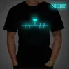 Engraçado Vinho Heartbeat Impressão Camiseta Homens Camiseta Luminosa Gráfico Tee Tops Verão Oneneck Masculino Camiseta Oversized Feminino Streetwear 220608