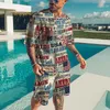Tute da uomo Oversize Uomo Abbigliamento sportivo casual T-shirt a maniche corte Pantaloncini Completi Set Maschile Lettere vintage Stampa 3D Estate Uomo Sets Pista