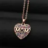 MOM Lettres Amour Coeur Forme Bijoux Colliers Mode Mothday Jour Coloful Diamant Incrusté Pendentif Fête Anniversaire Cadeaux Collier RRA12