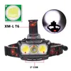 Nytt strålkastarehuvud Ljus XM-L T6 4-lägen Strålkastare LED-glödlampor 2x 18650 Batteri Direktladdningslampan för nattkörning för nattkörning