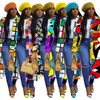 Colorful Grid Printed Trench Coats Double-Breasted Lapels Trench Long Coat 5Xl Plus Size Women Jackets