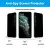2 peças de vidro temperado anti-espião para iPhone 13 12 11 Pro XS Max XR vidro protetor de tela de privacidade para iPhone 6 7 8 Plus SE3 vidro AA220326