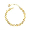 Link Chain Fashion 24k Gold Bracelet Carved Pattern Four-Leaf Clover For Women'S Wedding Party Jewelry Gifts Fawn22