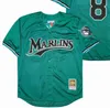Men Baseball Throwback 94 Bad Bunny Jersey Vintage 8 Andre Dawson 35 Dontrelle Willis 20 Edward Cabrera Team Color Green White Pinstripe All Stitched Good Quality
