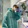 Modebrev tryckt hoodie manlig koreansk lös casual hip-hop tröja element top coat vintage hoodie män streetwear kvinnor