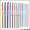 Craft Tools Arts Crafts Gifts Home Garden Aluminum Crochet Hooks Sewing Needles Sweater Weaving Kit Set Weave Yarn 14Pcs Drop Delivery 20