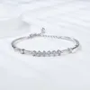 Moissanite manşet bilezik 925 Sterling Gümüş Basit Bangle Kızlar Kadın Toptan Def Beyaz Moissanites Taş Takı