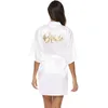 Personalized Custom Silky Satin Wedding Bridesmaid Bridal Shower Dressing Gown Pyjamas Birthday Bachelorette Party Robes 220707