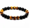 8mm Moda Strands Luxury Natural Stone Amarelo Tigre Eye Branco Bracelets Roundos pretos Bracelets Se45J