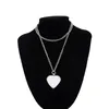 Wholesale! Sublimation White Blank Ashes Necklace Aluminum Heat Transfer Pendant DIY Single Side For Sublimation Metal Lovers Heart Ornament A12