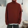 Männer Rollkragenpullover Herbst Winter Gestrickte Pullover Solide Jumper Grundlegende Strickwaren Kleidung Mann Rot Weiß Schwarz Weihnachten Pullover 220812