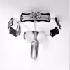 Cintura di castità maschile in acciaio inossidabile di dimensioni regolabili, chiusura a T, dispositivo, gioco per adulti, giocattolo sexy, S097