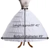 Wysokiej jakości kobiety Crinoline Petticoat Ballgown 6 Hoop Spirt Slips Długie podnośniki na ślubne suknia ślubna 20101t