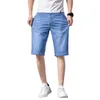 Лето растяжение тонкие бермудские маскулины хлопковые джинсовые джинсы мужчины по длине колена мягкие шорты Ropa hombre плюс размер 28 220527