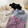 Damenblusen, Hemden, Damen-Sommer-Tunika, Büro-Chiffon-Bluse für Damen, weißes Hemd, koreanische einfarbige Tops, Kurzarm-T-Shirts für Damen