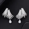 Godki Luxury Double Claws Studörhängen Trendiga kubiska zirkon Indiska guldörhängen för kvinnor Bröllopsengagemang Party Jewelry Gift3833768