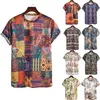 Мужские футболки в африканском стиле мужская футболка для печати летняя этническая свободная дышащая стройная рубашка лучшие камисы Пара-Хомбремны