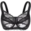 BRAS Kvinnors rena spets underwire -behå Unlined Minimizer Plus Size Lingerie 75 80 85 90 95 100 105 110 115 120 B C D E F G H BHBRAS