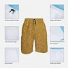 Men039s shorts shorts faux dourado placa metálica glitter metal impressão brilhante calça curta