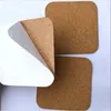 50 stks pad herbruikbaar drankje diy tafel decor keuken isolatie ambachten vierkanten rond zelfklevende kurk coaster cup mat mini board 220627