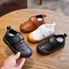 Spring Autumn England Style Baby Leather Shoes White Toddler Shoes Girl Letters Small Children Boys Sneakers Clear Flats C08262 Y2296k