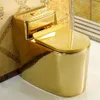توفير المياه الفن مقاعد المرحاض الذهب سيفون الصامت الجلوس مبولة البورسلين الذهبي الخزف السيراميك الحمام Lixtures272J254H249S