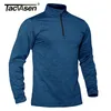 TACVASEN Primavera/Autunno Maglione Sportivo Termico da Uomo 1/4 Cerniera Top Traspirante Palestra Corsa T Shirt Pullover Maschio Activewear 220325