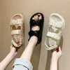 Trender Sandaler Summer Flat British Wind Embroidery Thicksoled Casual Roman Fragrance Shoes Star 220701