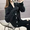 New net red knitted sweater cardigan women's coat autumn and Winter College style western V-neck top