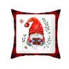 Kussen/decoratief kussen Merry Christmas Home Decor kussen Cushion Cover Santa Elk Red Car Letter Gedrukte kussensloop Plaid Festival Decorationscus