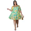 Plus Size Dresses Oversize Dress Sexy One Shoulder Print Loose A-line Swing Dressacation Casual Beach Western Women's Summer 2022Plus