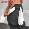 Running Shorts Men's 2 In 1 Sport Leggings Male Double-layer Quick Dry Sports Men Jogging Gym With Back HangingRunning