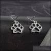 Dangle Chandelier Earrings Jewelry Sier Color Doggie Charm Dog Paw Lover Mans Best Friend Pet Animal Gift Drop Delivery 2021 Etbzd